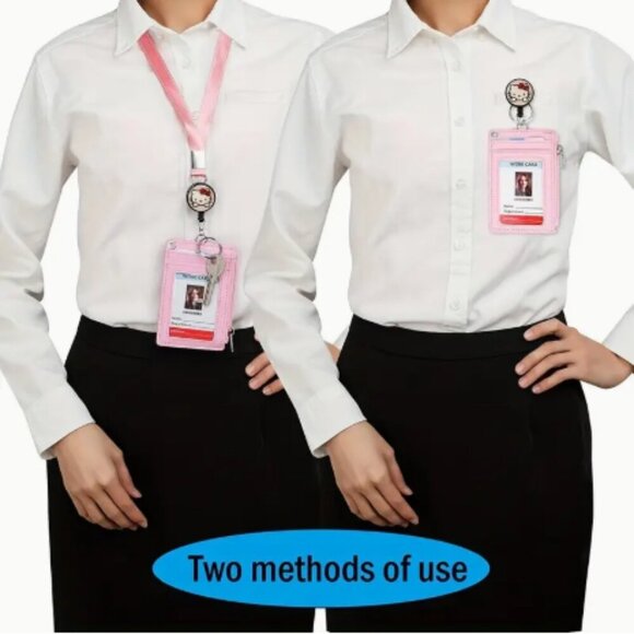 Hello Kitty Wallet Card Case ID Batch Holder Wallet Retractable Lanyard NWT - Picture 4 of 4